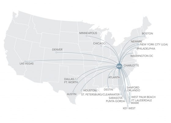 Asheville Flight Map03-2026